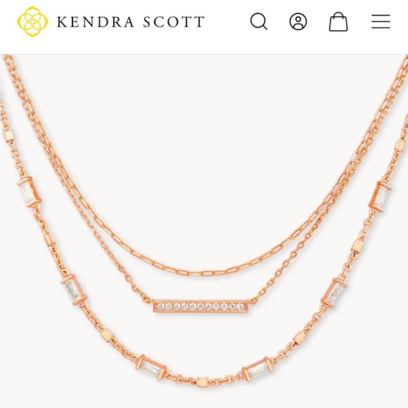 NWT Kendra Scott Addison Triple Strand in rose gold - Picture 2 of 6
